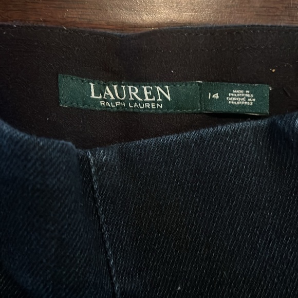 Ralph Lauren Skinny Ankle Zipper Jeans Womens 14 Dark Blue Stretch Comfort Denim - Picture 2 of 4